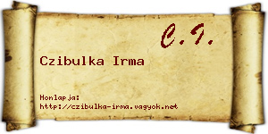 Czibulka Irma névjegykártya
