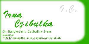 irma czibulka business card